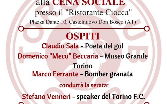 Toro Club Castelnuovo: Sala e Ferrante alla cena sociale del 4 marzo