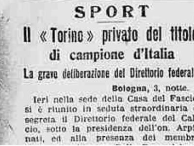 Scudetto revocato del ’27: lettori pessimisti sulla restituzione del titolo al Toro