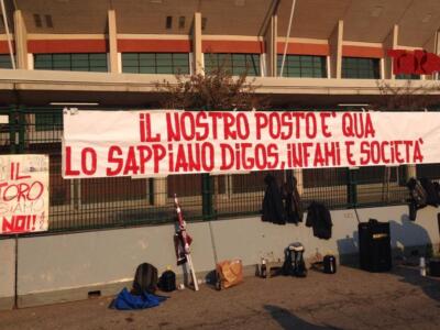 Curva Primavera in sciopero: il settore centrale completamente vuoto