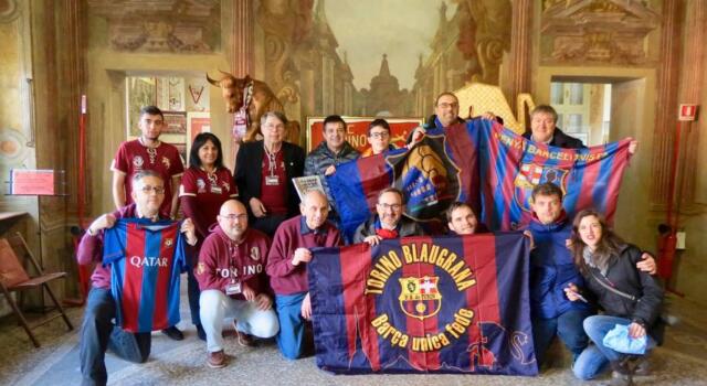I tifosi del Barcellona al Museo del Grande Torino e della Leggenda granata