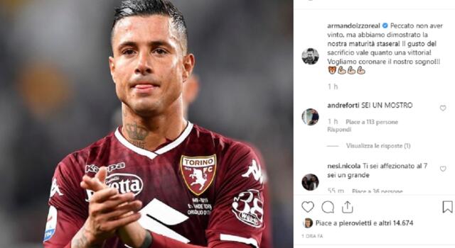 Il Toro sui social, Izzo: “Il gusto del sacrificio vale quanto una vittoria!”