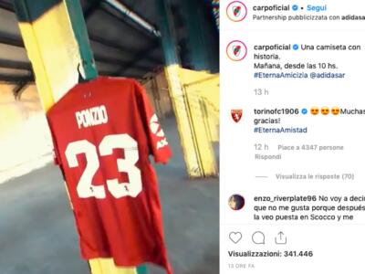 River Plate, una maglia granata in onore del Toro: “Eterna amicizia”