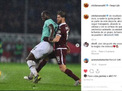 Toro, le reazioni dei granata sui social, Ansaldi: “Rialziamo la testa”