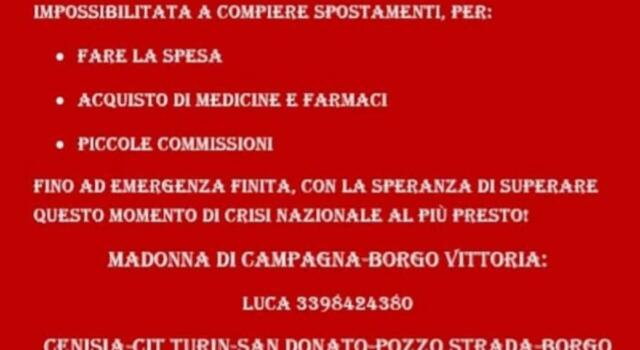 Coronavirus, l’iniziativa dei Bogianen Granata per assistere gli anziani
