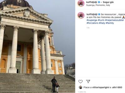 Djidji a Superga col figlio: “Per insegnare la storia”
