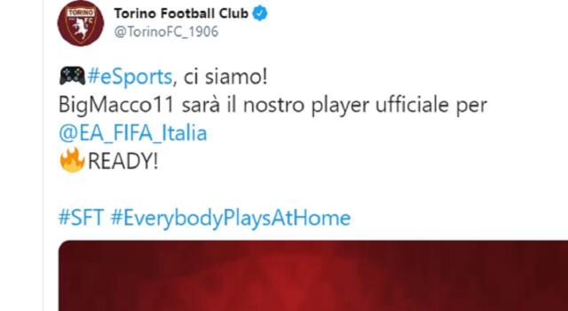 Torino, ecco la squadra per la Serie A virtuale