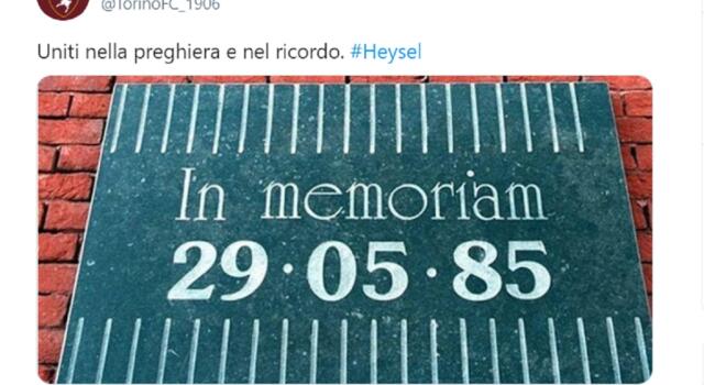 Torino, il ricordo dell’Heysel: “Uniti nella preghiera”