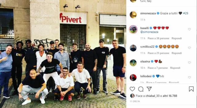 Zaza, compleanno con i compagni / La foto