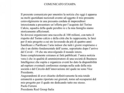 Ferrero smentisce: “Non faccio parte della cordata che vuole il Torino”