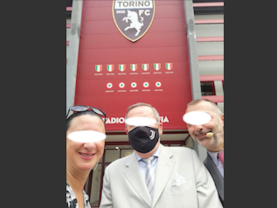 Riunione degli ingegneri al Filadelfia… con la mascherina della Juventus