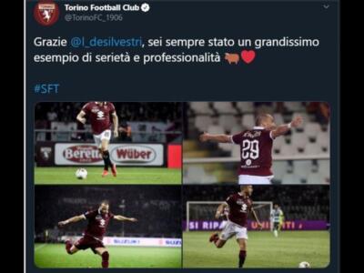 Il Toro saluta De Silvestri: “Esempio di serietà e professionalità”. Il terzino ringrazia
