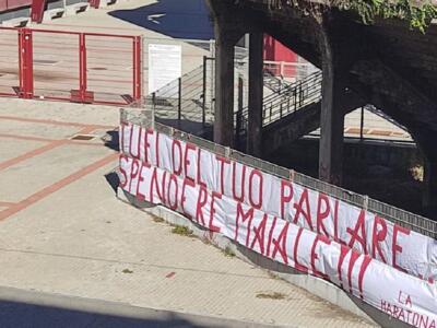 Al Filadelfia lo striscione contro Cairo firmato dalla Maratona
