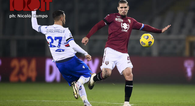 Torino, contro la Sampdoria possesso palla da record ma un solo tiro in porta