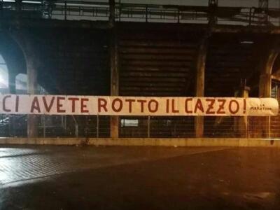 Striscione al Filadelfia dopo il derby: “Ci avete rotto il c…o”