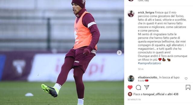 Ferigra ai saluti: “Ovunque andrò il Toro avrà un tifoso in più”