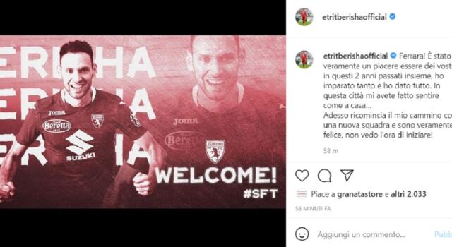 Berisha, le prime parole al Toro: “Non vedo l’ora di iniziare”