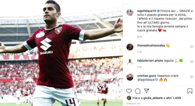 Il saluto di Falque: “Grazie a tutto il popolo granata, avrò sempre il Toro nel cuore”