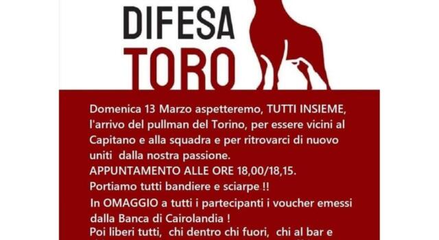 Comitato difesa del Toro, nuova iniziativa: “Tutti ad aspettare il pullman domenica”