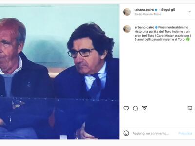 Cairo ringrazia Ventura: “Finalmente insieme, grazie per i 5 anni al Toro”