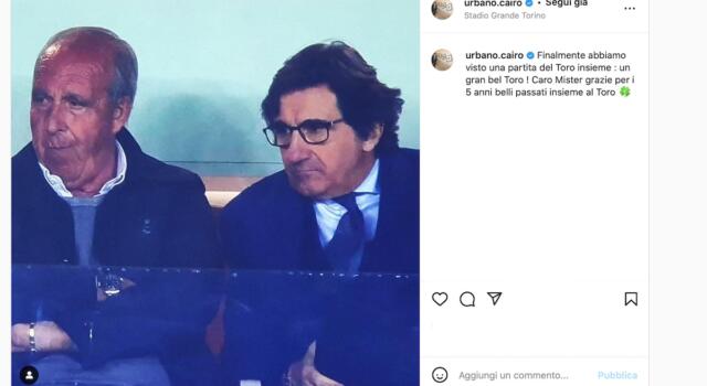 Cairo ringrazia Ventura: “Finalmente insieme, grazie per i 5 anni al Toro”