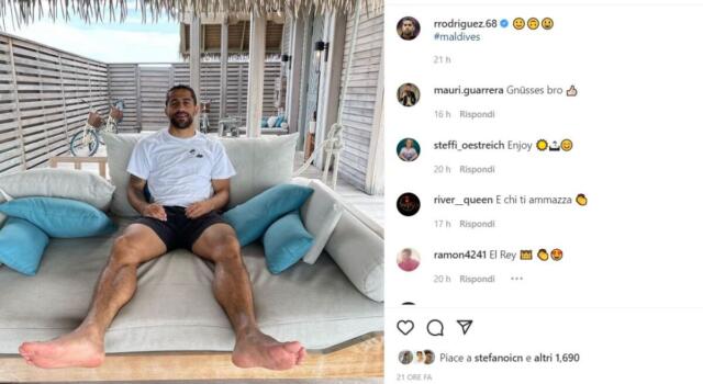 Rodriguez vola alle Maldive per rilassarsi in attesa del ritiro