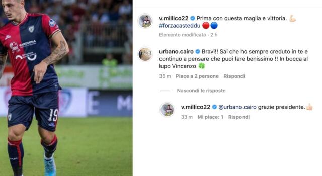 Cairo a Millico: “Ho sempre creduto in te”