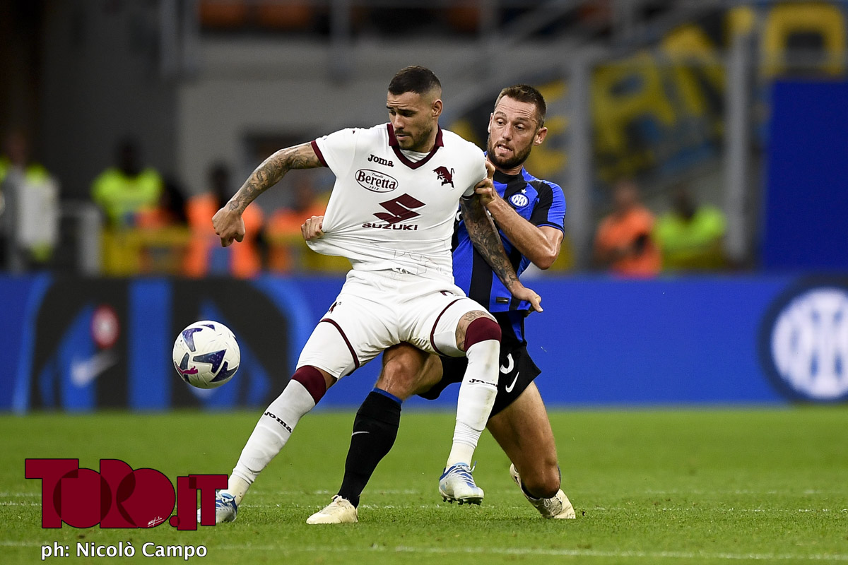 Antonio Sanabria e Stefan de Vrij in Inter-Torino 1-0, serie A 2022/2023