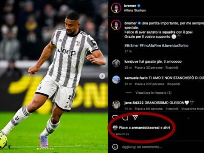 Izzo come Soriano: like al post di Bremer