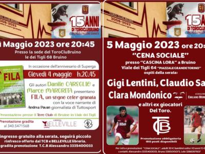 “Orgoglio e passione granata” di Bruino: il programma del Toro Club per il 4 e il 5 maggio