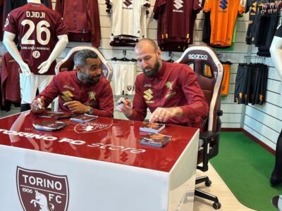 Torino, Djidji e Milinkovic-Savic: foto e autografi con i tifosi