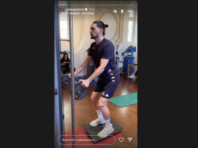 Sazonov si allena per rientrare dopo l’infortunio al crociato