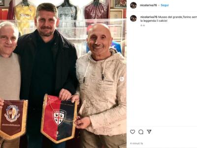 Nicola Riva visita il Museo, poi a Superga con una delegazione del Cagliari