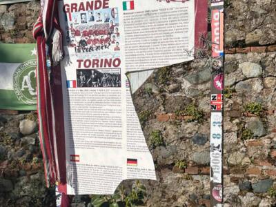 Superga, sfregiato il pannello sulla storia del Grande Torino