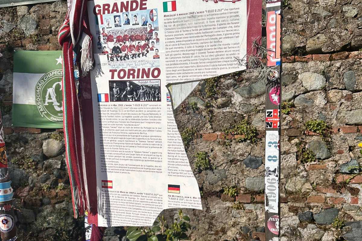 Pannello Grande Torino a Superga