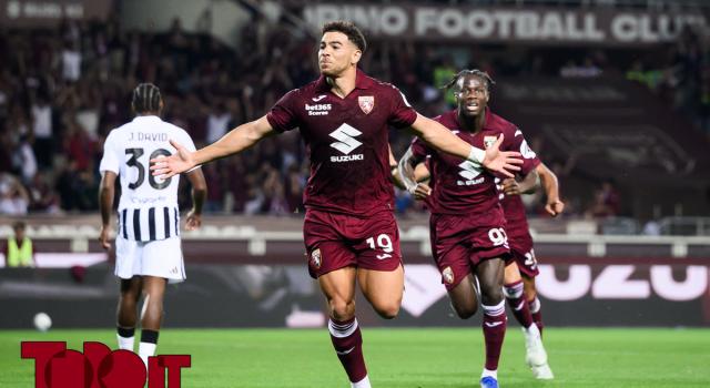 La testata di Casadei e il gol di Adams rimontano i 2 gol bianconeri, il derby finisce pari
