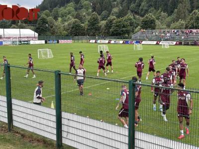 Pinzolo, l’allenamento: esercitazioni tattiche, Adams col preparatore