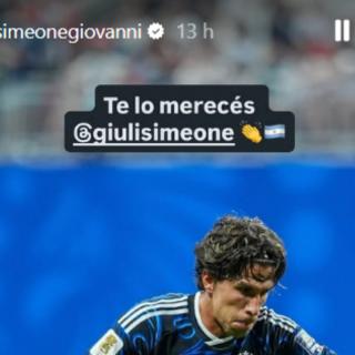Il Cholito Simeone celebra Giuliano: “Te lo meriti”