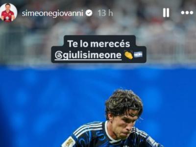 Il Cholito Simeone celebra Giuliano: “Te lo meriti”