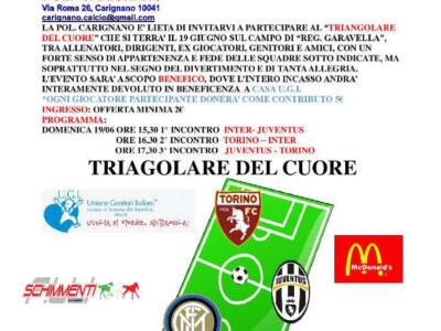 Primo triangolare del Cuore a Carignano: Toro-Juve-Inter protagoniste