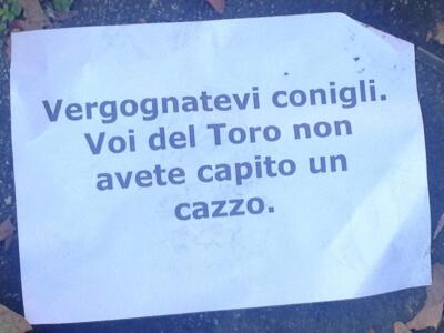 Derby, scritte contro squadra e Ventura alla Sisport